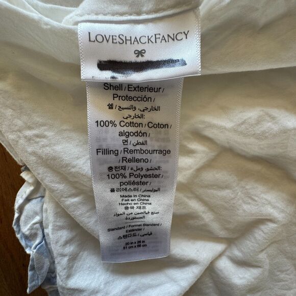 Pottery Barn Teen LoveShackFancy Garden Damask Smocked Standard Pillow Sham Set - Picture 7 of 9